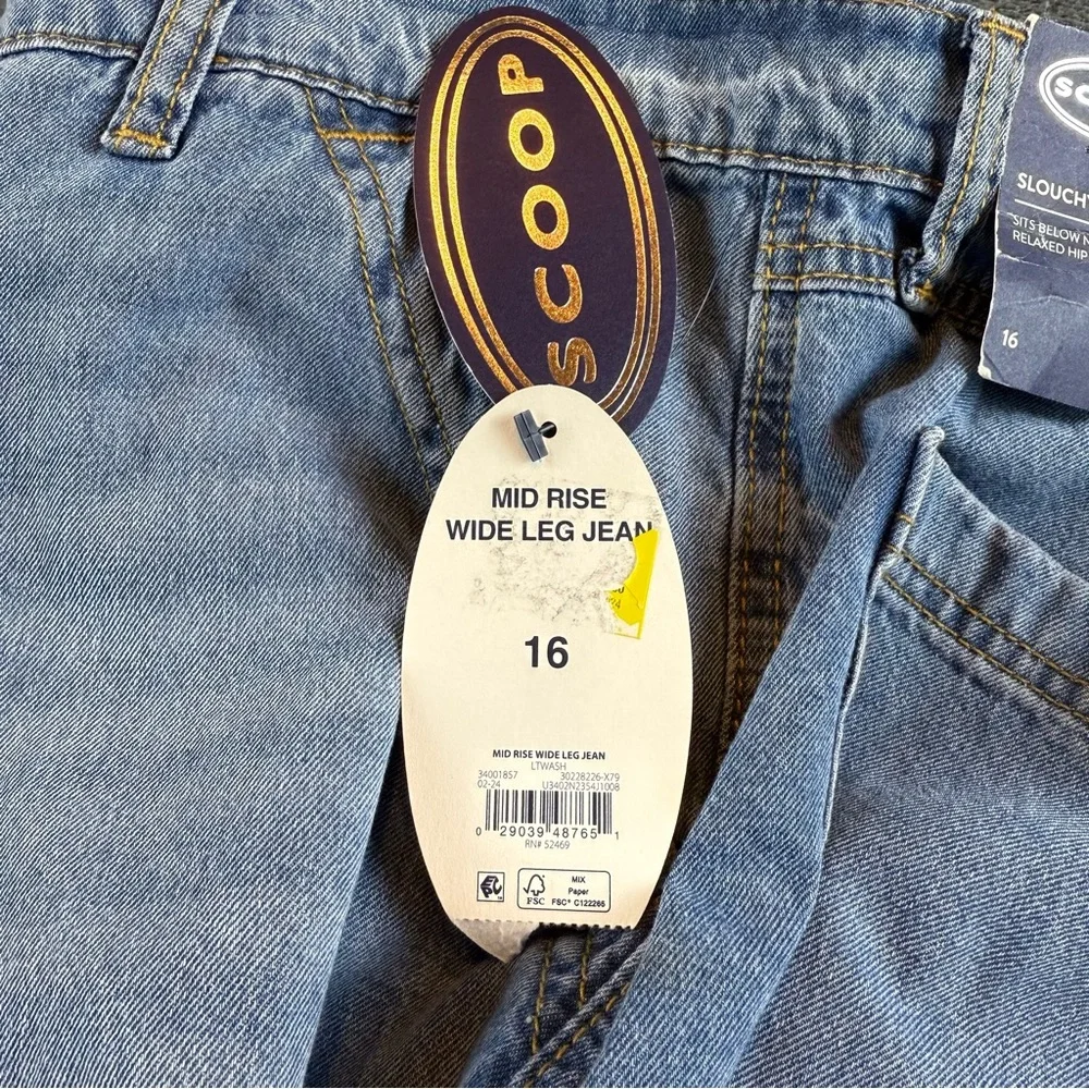 SCOOP Women's Jeans Brand‎ New Size 16 Slouchy Wide Leg High Rise - Picture 6 of 13
